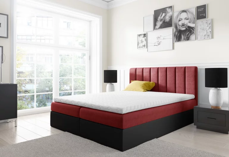 Čalúnená posteľ VIOLETA + úložný priestor + topper