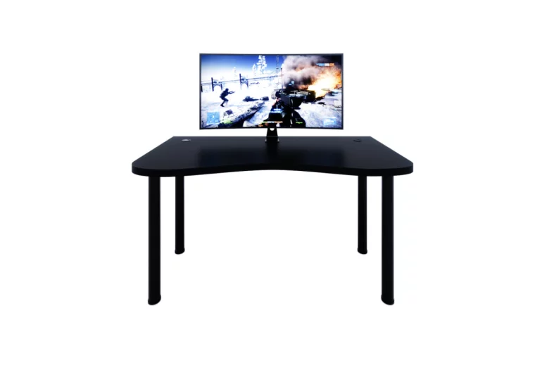 Počítačový herný stôl CODE Y1, 135x73-76x65, čierna/čierne nohy