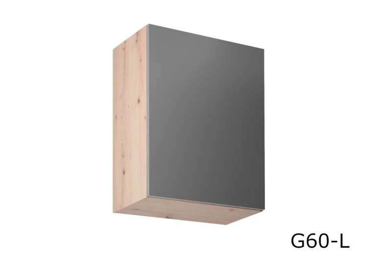 Kuchynská skrinka horná úzka GLENA G60L, 60x72x32, dub artisan/sivá, ľavá