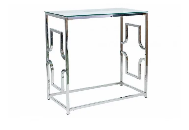 Konzolový stolík FILIPO C, 80x78x40, sklo/chróm