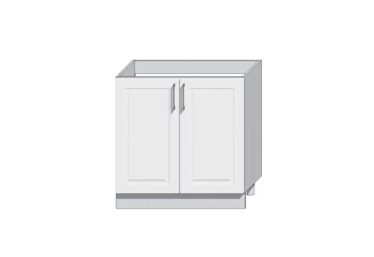 Kuchynská skrinka dolná dvojdverová OREIRO D80, 80x82x44,6, popol/biela lesk